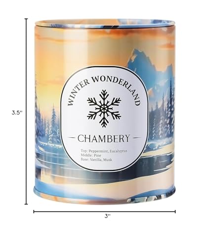 CHAMBERY Winter Wonderland Candle | Inspired by The Rocky Mountains in Premium Tin | Soy Wax with Lead-Free Cotton Wick | 55-Hour Burn | Festive Fragrance for The Season