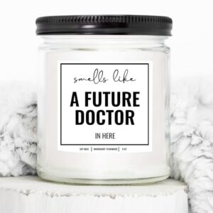 YouNique Designs Future Doctor Gifts Candle 9 oz - Med Student Gift, Medical Student Gifts & Medical School Graduation Gifts - Future Doctor Gifts for Medical Students (Mahogany Teakwood)