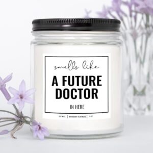 YouNique Designs Future Doctor Gifts Candle 9 oz - Med Student Gift, Medical Student Gifts & Medical School Graduation Gifts - Future Doctor Gifts for Medical Students (Mahogany Teakwood)