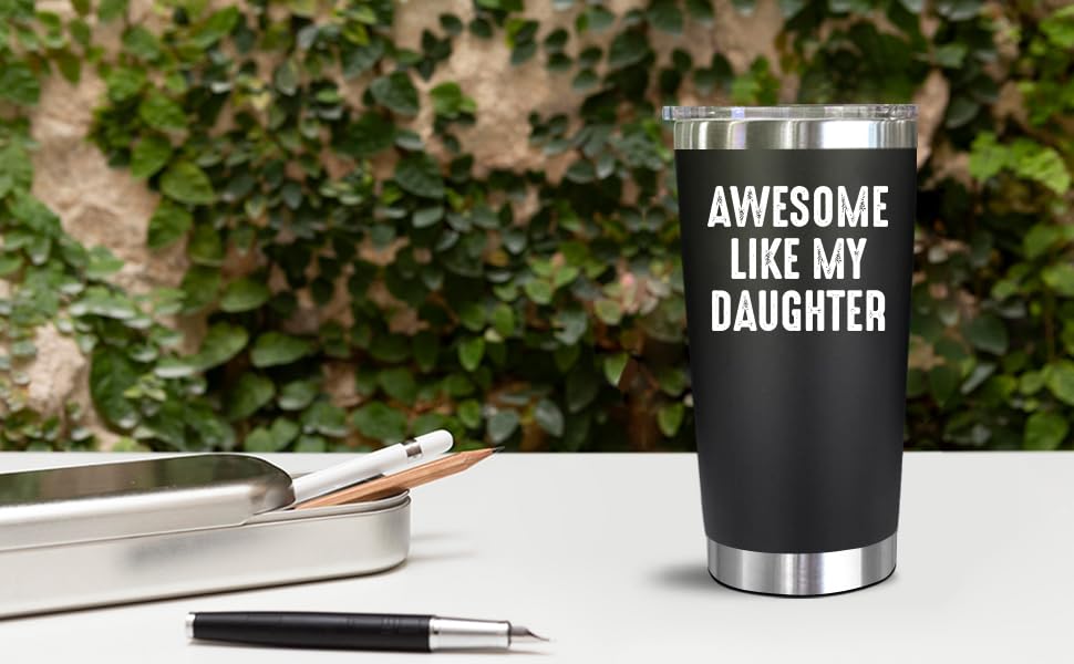 NewEleven Christmas Gifts For Dad - Cool Dad Gifts From Daughter - Unique Birthday Present Ideas For Dad, Father, Husband, Bonus Dad, Step Dad, New Dad From Daughter, Daughter In Law - 20 Oz Tumbler