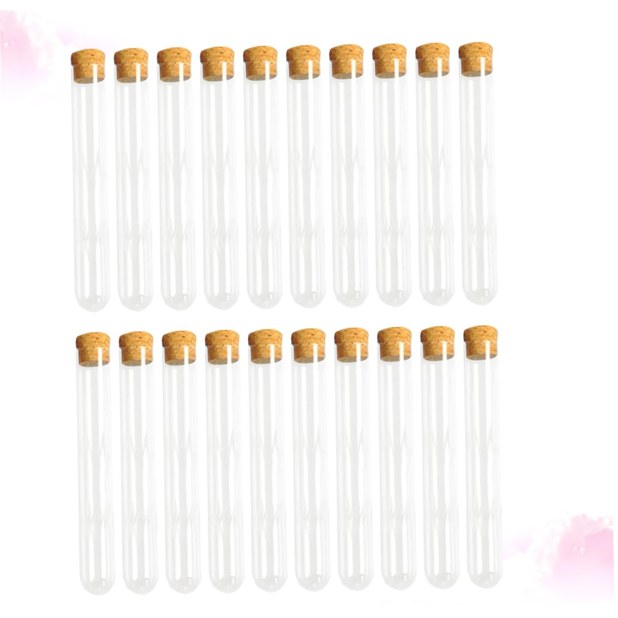 Luxshiny 30pcs Mini Test Tubes Jar with Lid Party Favors Test Tube Test Tubes with Stoppers Candy Containers Terrarium Wedding Favors Test Tubes with Cork Stoppers Bamboo Set Glass