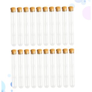 Luxshiny 30pcs Mini Test Tubes Jar with Lid Party Favors Test Tube Test Tubes with Stoppers Candy Containers Terrarium Wedding Favors Test Tubes with Cork Stoppers Bamboo Set Glass