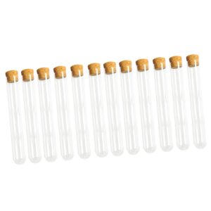 Luxshiny 30pcs Mini Test Tubes Jar with Lid Party Favors Test Tube Test Tubes with Stoppers Candy Containers Terrarium Wedding Favors Test Tubes with Cork Stoppers Bamboo Set Glass