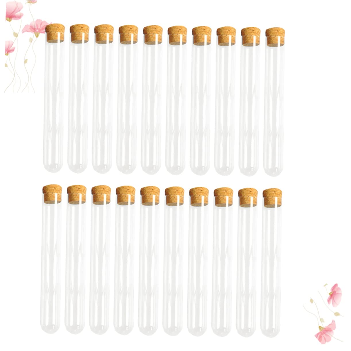 Luxshiny 30pcs Mini Test Tubes Jar with Lid Party Favors Test Tube Test Tubes with Stoppers Candy Containers Terrarium Wedding Favors Test Tubes with Cork Stoppers Bamboo Set Glass