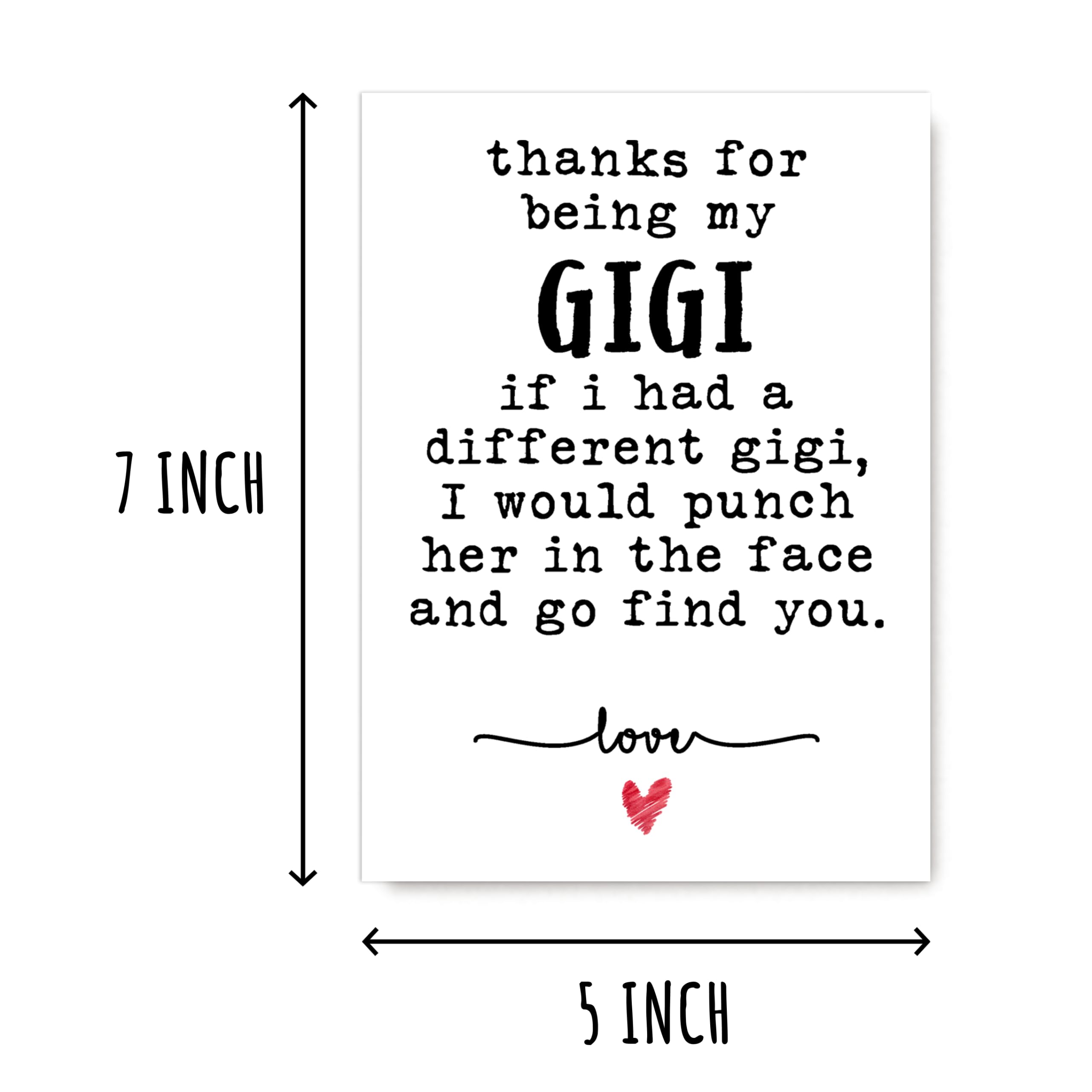 NTVShop Thank You Card - For Being My Gigi Card - Funny Birthday Card - Humorous Gigi Christmas Keepsake - Gift For Her