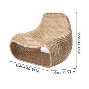 TEXBOOK Couches for Living Room Outdoor Rattan Sofa Simple Leisure Courtyard Hotel Balcony Creative Rattan Chair Sofa Indoor Leisure Chair Sofa Chair (Color : A)