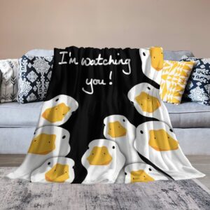 Funny Duck Blanket Duck Throw Blanket Duck Stuff Gifts for Girls Boys Kids Lovers Adults Woman Man Warm Soft Comfort Plush Fleece Flannel Blanket Decor for Couch Sofa Bed 40"x50"