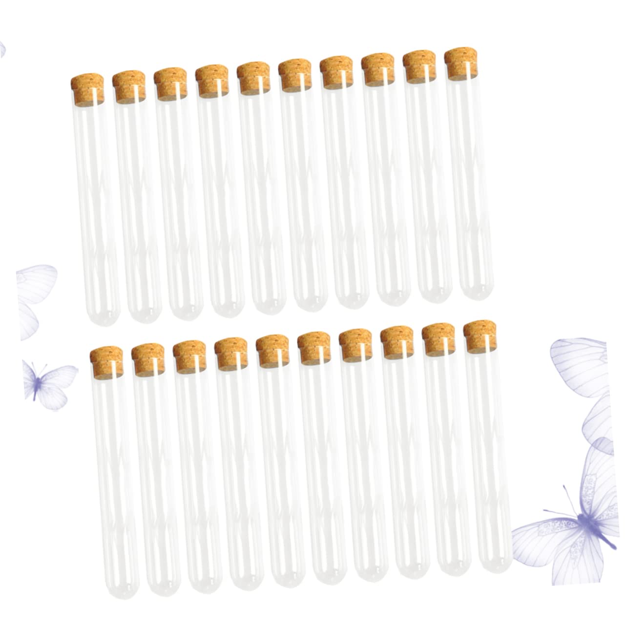 Luxshiny 30pcs Mini Test Tubes Jar with Lid Party Favors Test Tube Test Tubes with Stoppers Candy Containers Terrarium Wedding Favors Test Tubes with Cork Stoppers Bamboo Set Glass