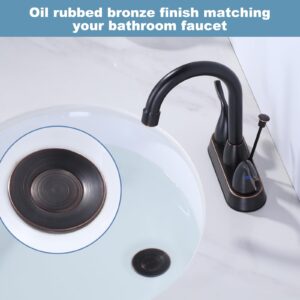 Bathroom Sink Drain with Lift Rod, Oil Rubbed Bronze Sink Drain with Overflow, ARCORA Drain Stopper for Vessel Sink