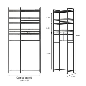 purplemaple Over-The-Toilet Storage Rack,3-Tier Bathroom Organizer Adjustable Shelf Over Toilet,Freestanding Space Saver Bathroom Shelves Above Toilet for Bathroom/Restroom/Laundry