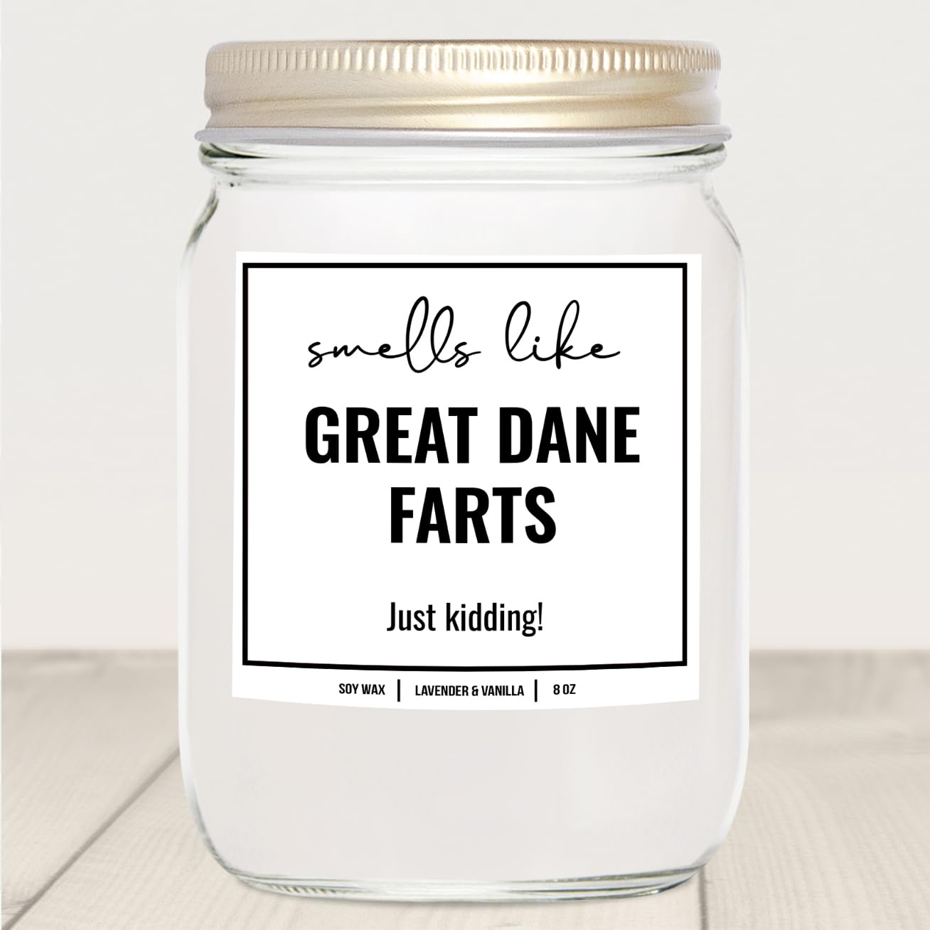 YouNique Designs Smells Like Great Dane Farts Candle 8 oz - Great Dane Gifts for Great Dane Lovers - Great Dane Gifts for Owners Dog Farts Candle - Funny Great Dane Mom Gifts (Lavender & Vanilla)