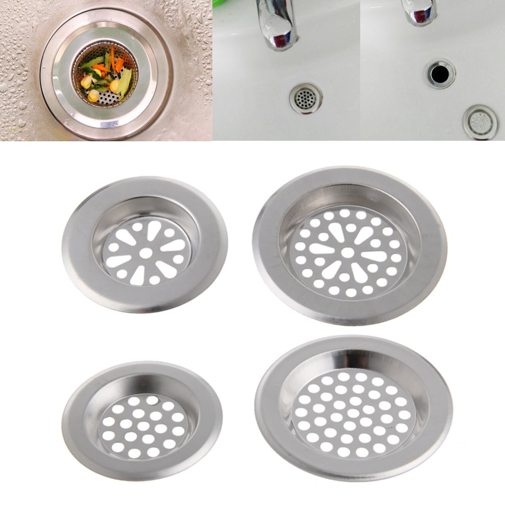 Stainless Steel Mesh Sink Strainer Kitchen Bath Hair Catcher Trap Drain Filter Mesh Sink Strainer Bathroom 1.25