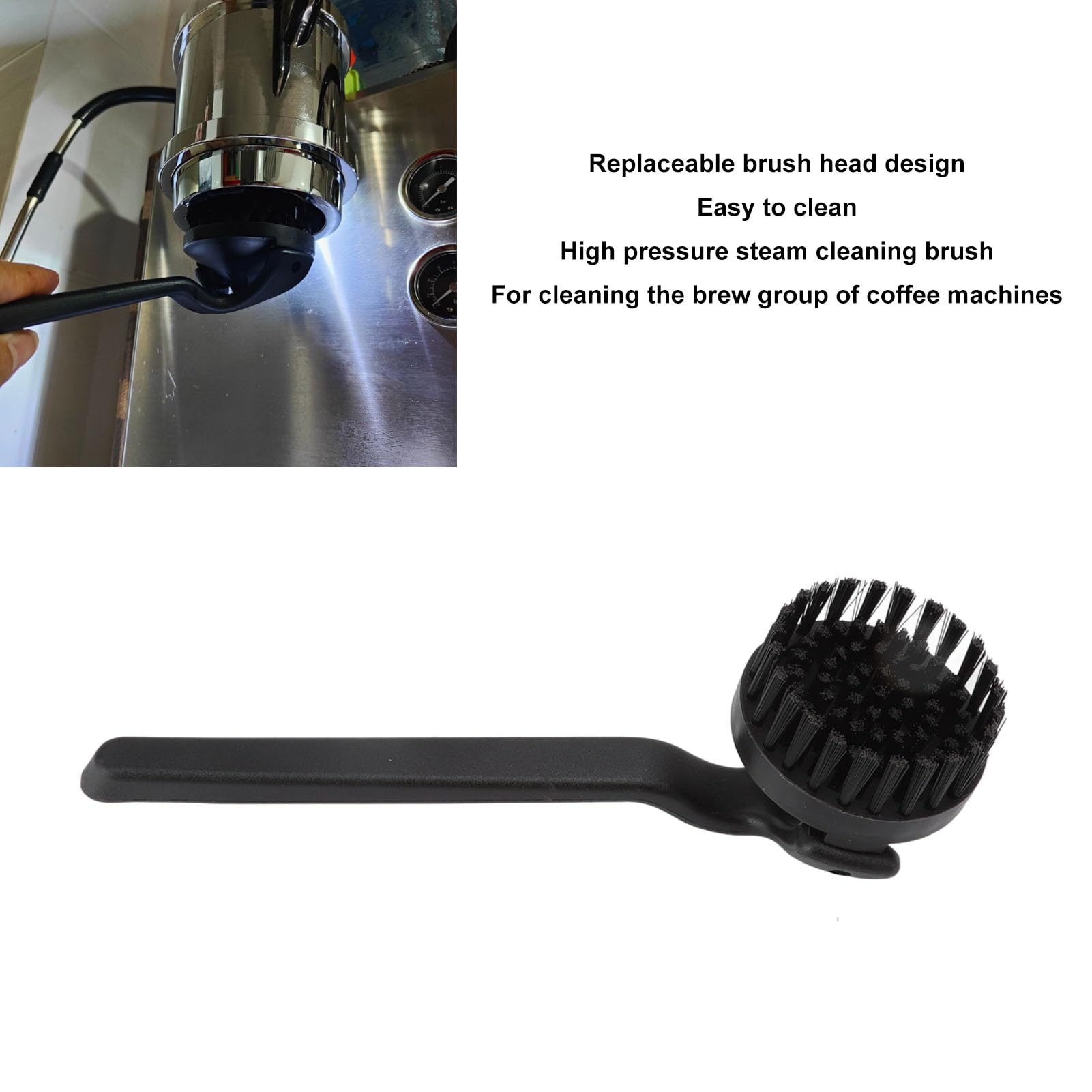 Espresso Coffee Machine Cleaning Brush Detachable Cleaning Brush for 51mm 54mm Coffee Brewing Head High Pressure Steam Coffee Machine Grouphead Brush