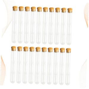 Luxshiny 30pcs Mini Test Tubes Jar with Lid Party Favors Test Tube Test Tubes with Stoppers Candy Containers Terrarium Wedding Favors Test Tubes with Cork Stoppers Bamboo Set Glass