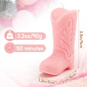 Tuitessine Cowgirl Gifts Cowboy Boot Candle Decorative Novelty Candles Natural Soy Wax Lavender Scented Cute Western Home Bedroom Decor Pink Birthday Women Girlfriend Sister Presents 4PCS