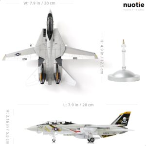 NUOTIE F-14A Tomcat 1/100 Metal Airplane Model Kits with Stand VF-84 Jolly Rogers DieCast Alloy Fighter Model Jet Replica Pre-Build Military Aircraft Collection for Display or Gift