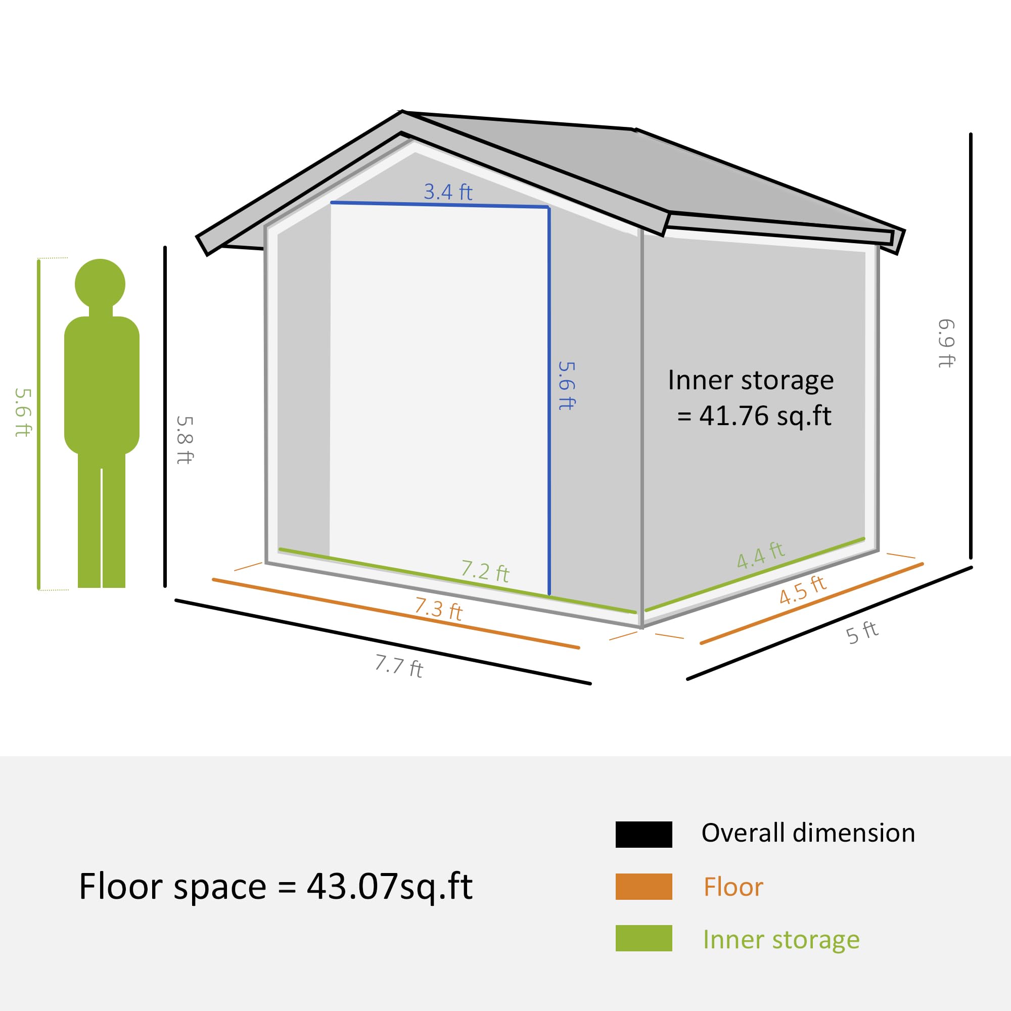 Outsunny 8' x 6' Outdoor Storage Shed, Garden Tool House with Foundation Kit, 4 Vents and 2 Easy Sliding Doors for Backyard, Patio, Garage, Lawn, Brown