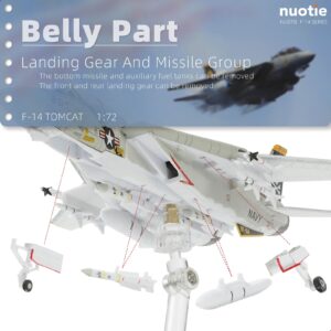 NUOTIE F-14A Tomcat 1/100 Metal Airplane Model Kits with Stand VF-84 Jolly Rogers DieCast Alloy Fighter Model Jet Replica Pre-Build Military Aircraft Collection for Display or Gift