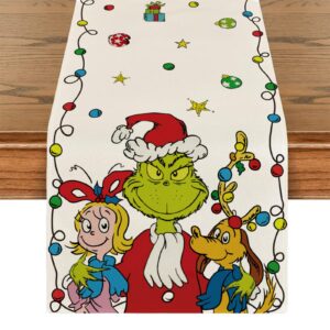 christmas table runner christmas table runner christmas tablecover new year winter xmas decor green elf christmas decorations for home party table