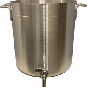 24 qt Aluminum Stock Pot with Spigot Spout: Heavy-Duty 6 Gallons Kettle with Faucet Drain Valve Tap to Pour