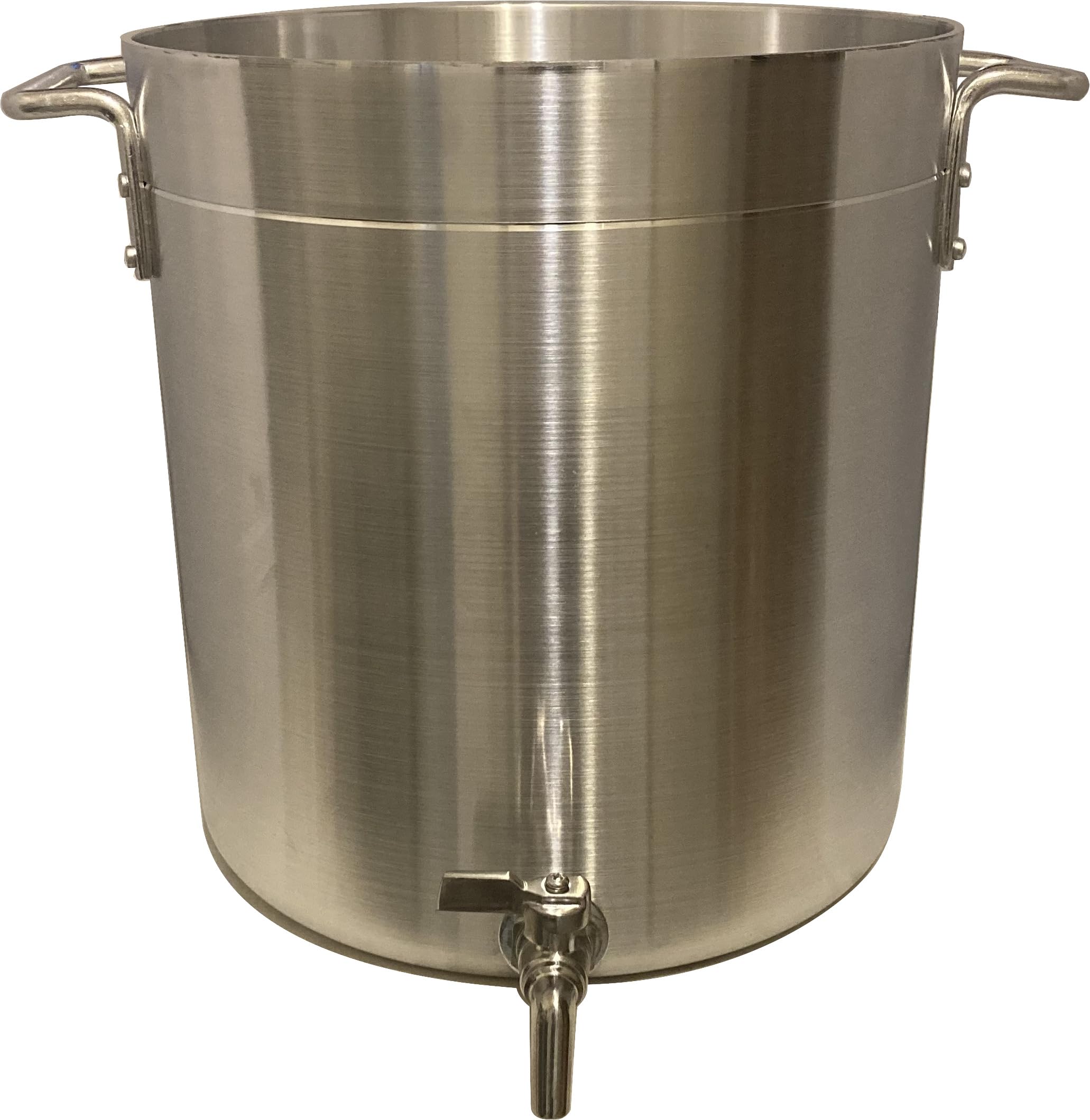 24 qt Aluminum Stock Pot with Spigot Spout: Heavy-Duty 6 Gallons Kettle with Faucet Drain Valve Tap to Pour