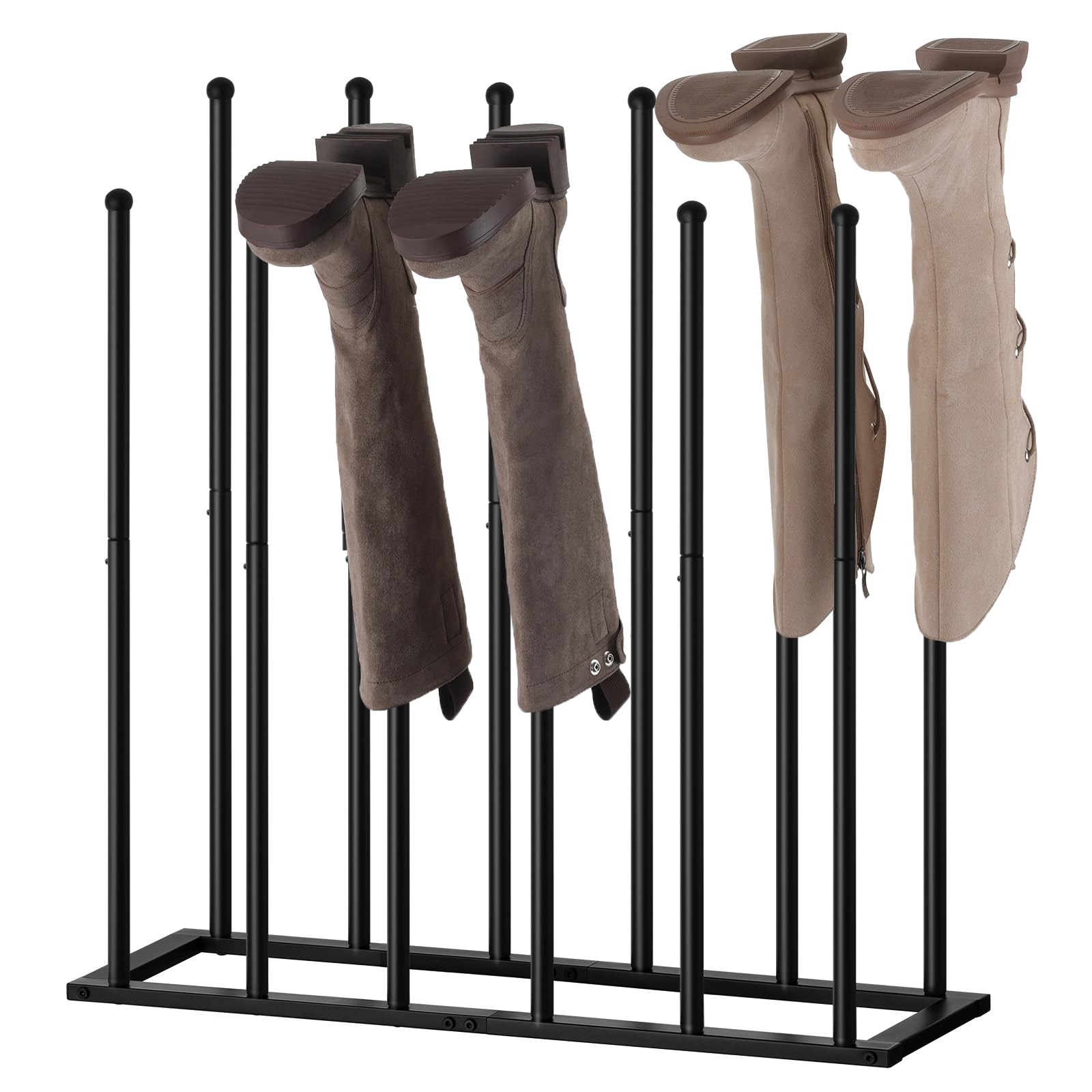 FOUCSSOMEI Tall Boot Rack, Large Size Boot Storage, Boot Organizer for Tall Boots, Boot Rack for Entryway, Metal, Cloest, Patio, Black