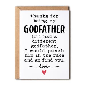 ntvshop thanks card - for being my godfather card - funny birthday card - humorous godfather christmas keepsake - gift for him