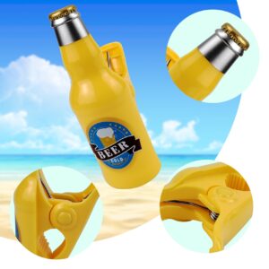 Beach Towel Clips for Chair Secure Clips for Beach Chairs Jumbo Size Plastic Clothes Pegs for Pool Lounger (2Pcs Beer Mug and 2Pcs Beer Bottle)