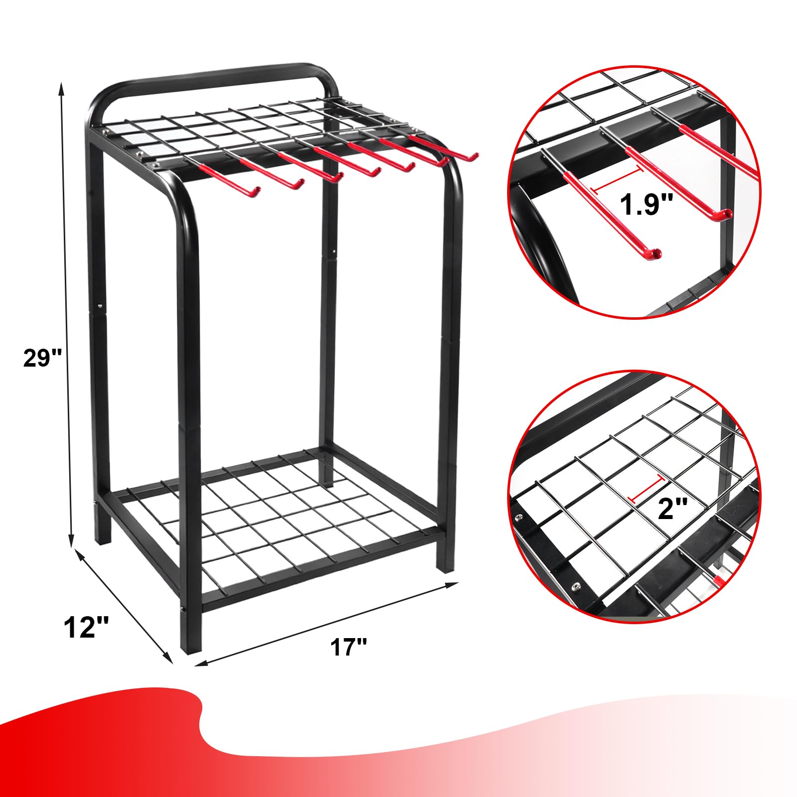 Trieez Heavy Duty Garden Tool Storage, Garden Tool Organizer - Sturdy Garden Yard Tool Rack for Garage Organization and Storage, Shed, Yard Tool Holder, Garage Tool Organizer Rack