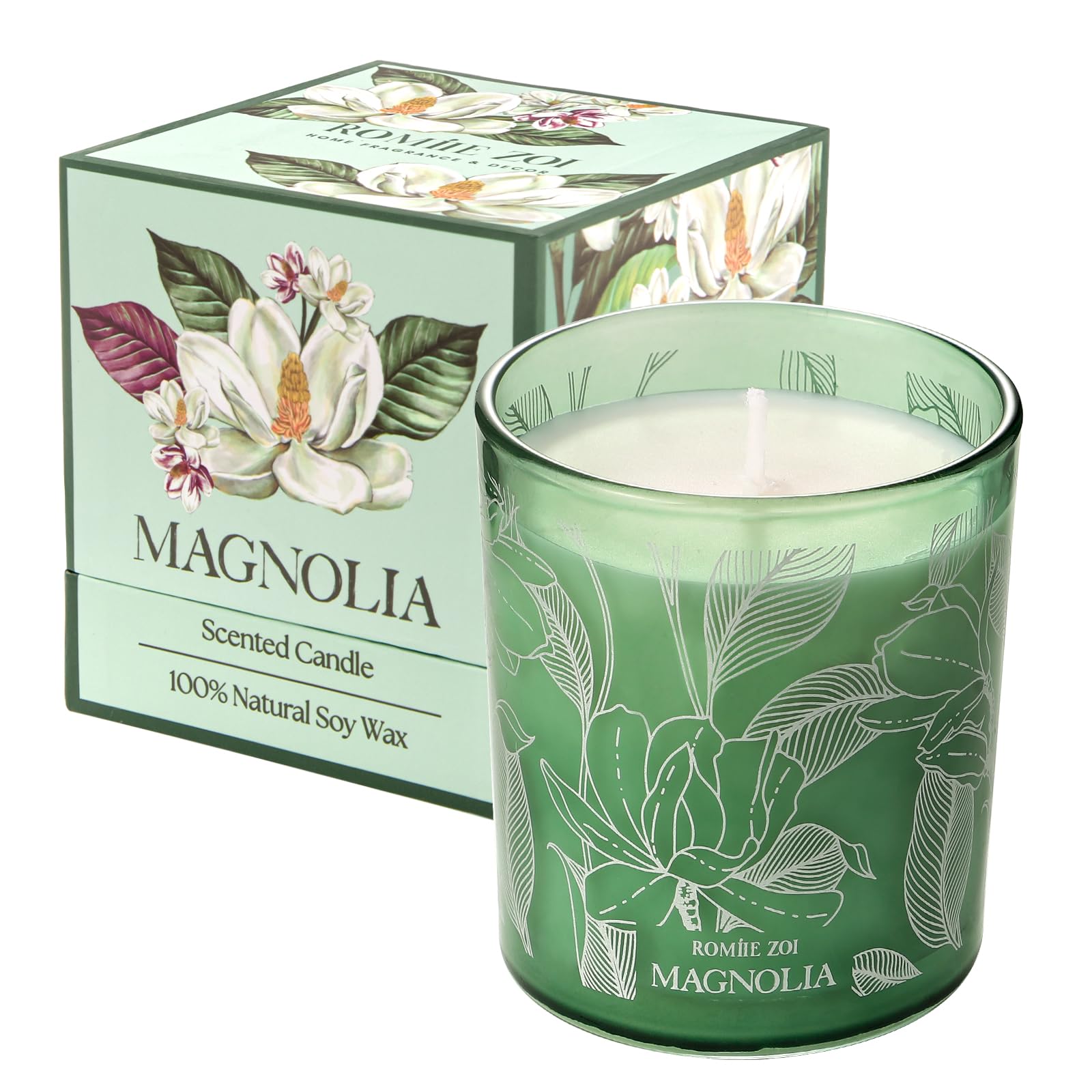 ROMIIE ZOI Scented Candle - Magnolia - 6oz Aromatherapy Soy Wax Jar Candle for Home, Gifts for Women - 170g