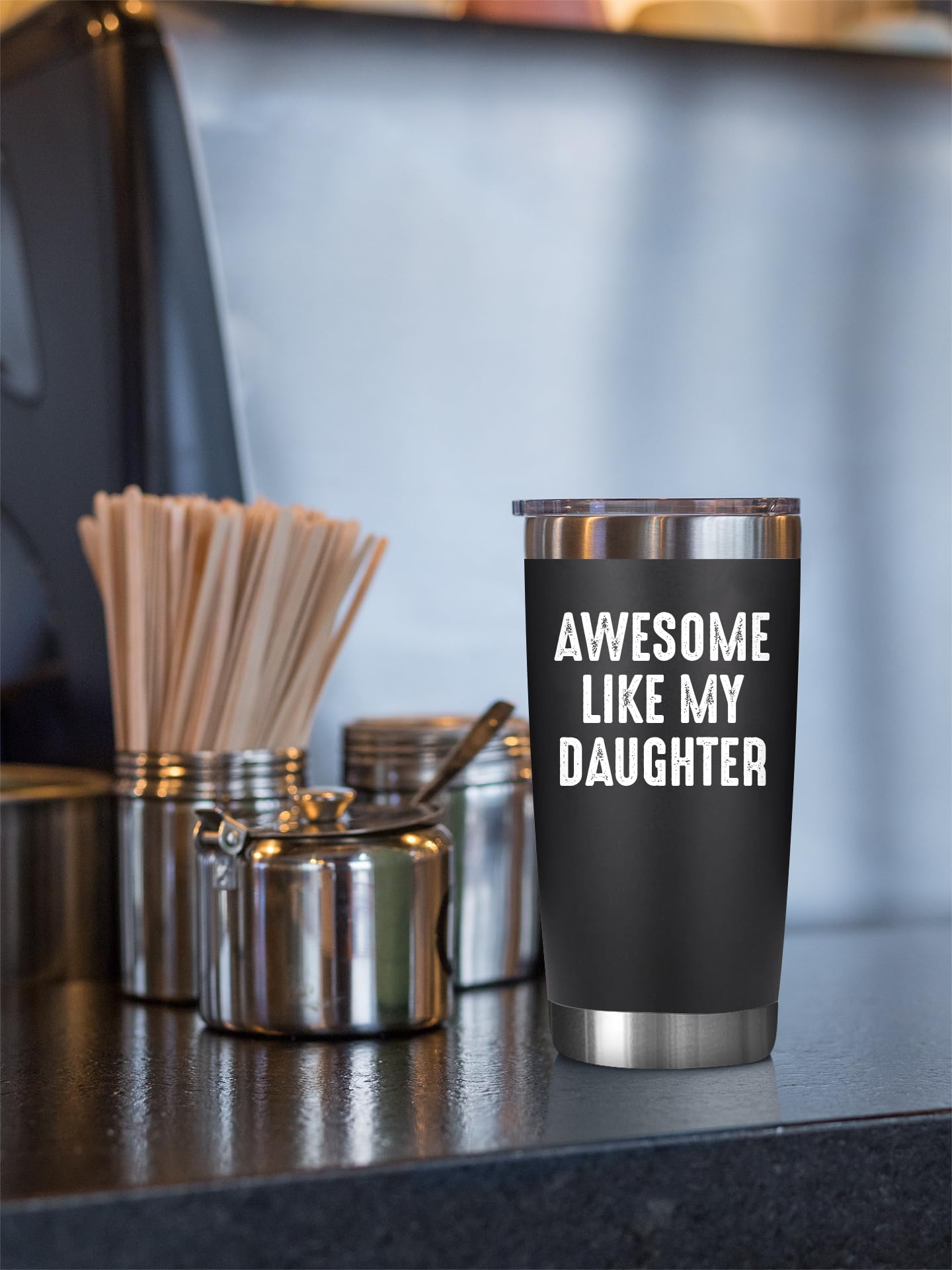 NewEleven Christmas Gifts For Dad - Cool Dad Gifts From Daughter - Unique Birthday Present Ideas For Dad, Father, Husband, Bonus Dad, Step Dad, New Dad From Daughter, Daughter In Law - 20 Oz Tumbler