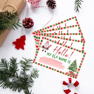 What's Your ELF Name Game, with 1 ELF Themed Sign and 30 Name Stickers, Christmas Party Game,Birthday Party Activities for Adults and Kids,Activity Game for Class Graduation