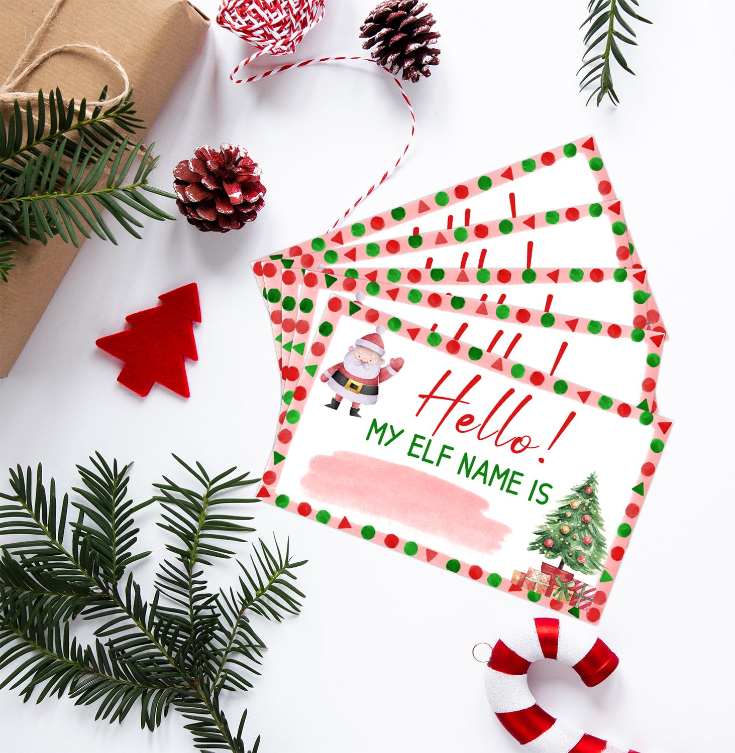 What's Your ELF Name Game, with 1 ELF Themed Sign and 30 Name Stickers, Christmas Party Game,Birthday Party Activities for Adults and Kids,Activity Game for Class Graduation