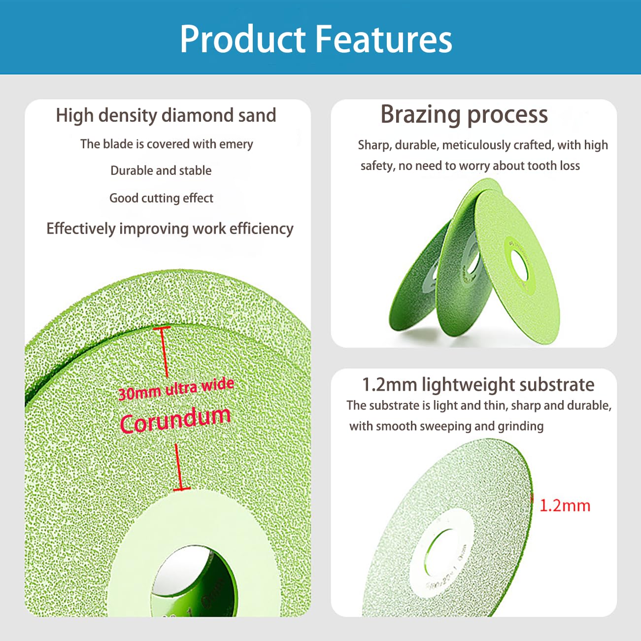 Indestructible disc 5.0 -Rock Plate Flat Grinding Blade, Ceramic Tile, Marble Edge Trimming, 45 Chamfer Grinding Cutting Blade, Ultra Wide fine Sand Sweeping Saw Blade (3)