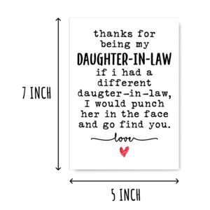 NTVShop Thanks Card - For Being My Daughter-In-Law Card - Funny Birthday Card - Funny Daughter-In-Law Christmas - Gift For Her