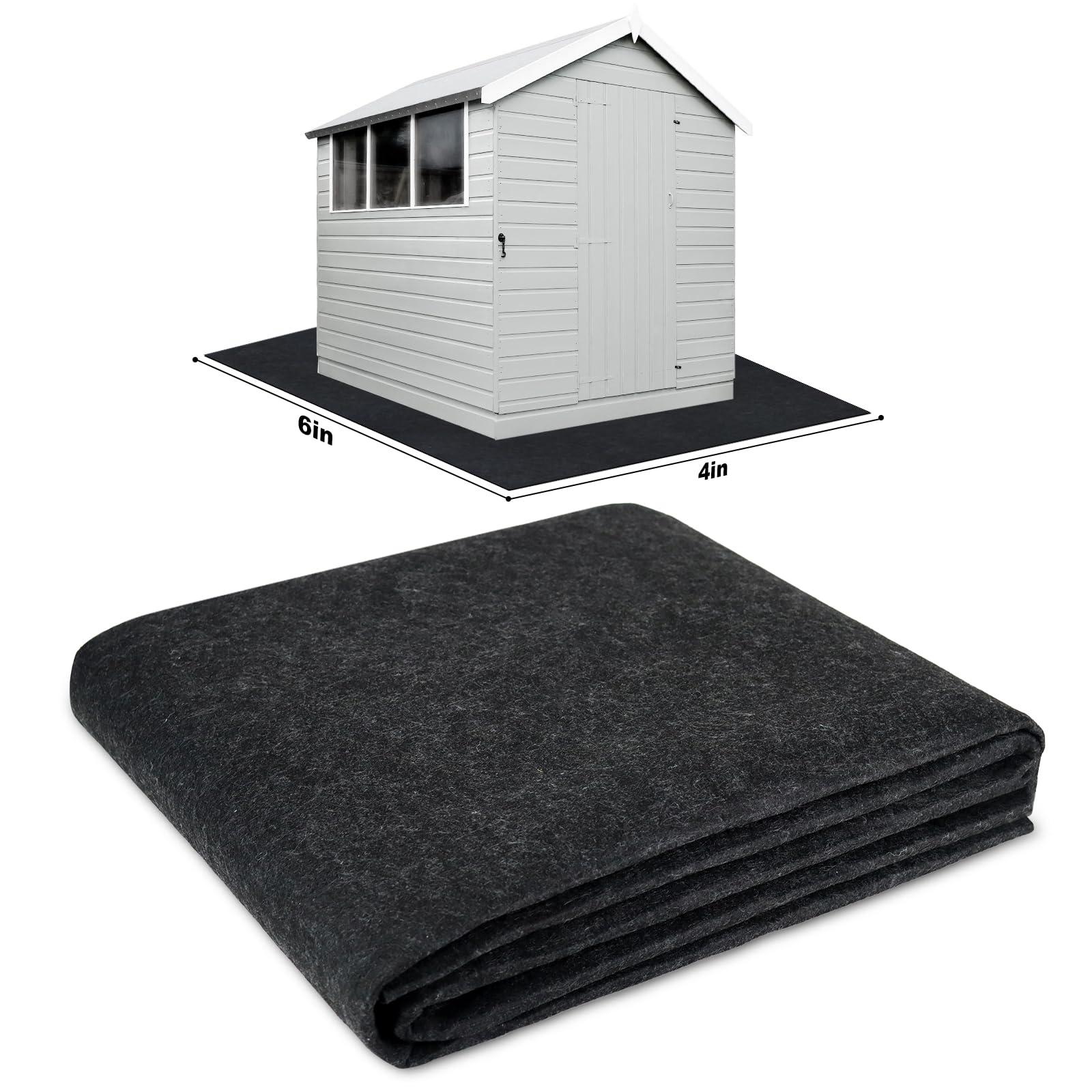 UYGHHK Outdoor Storage Shed Mat, 4 x 6 FT Shed Flooring Mat Carport Garage Floor Mat, Waterproof Moistureproof Fit for Sheds & Outdoor Storage Clearance