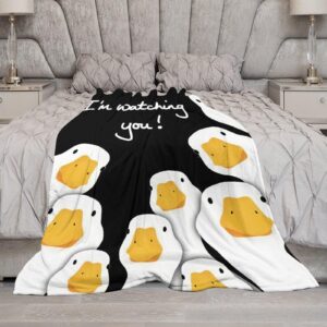 Funny Duck Blanket Duck Throw Blanket Duck Stuff Gifts for Girls Boys Kids Lovers Adults Woman Man Warm Soft Comfort Plush Fleece Flannel Blanket Decor for Couch Sofa Bed 40"x50"