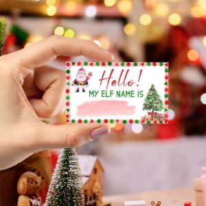 What's Your ELF Name Game, with 1 ELF Themed Sign and 30 Name Stickers, Christmas Party Game,Birthday Party Activities for Adults and Kids,Activity Game for Class Graduation