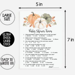 All Ewired Up 50 Baby Shower Trivia (50-Cards) Fun Baby Shower Game Activity, Gender Neutral Boy or Girl, Pumpkin, Autumn