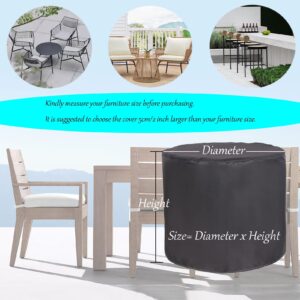 Patio Furniture Cover Set Round 20" D x 30" H, 420D Oxford Cloth Cover Waterproof, Heavy Duty Garden Furniture Covers, Outdoor Furniture Covers Waterproof for Lawn, Deck, Backyard