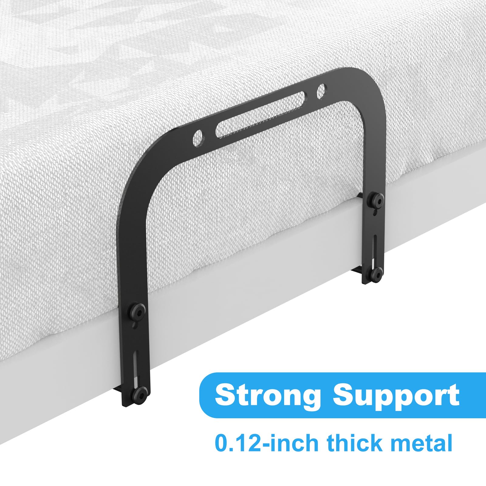 Mattress Slide Stopper, YUOROS Non Slip Mattress Gripper for Metal Bed Frame, Mattress Holder Retainer Bar to Keep Mattress Topper from Sliding (2 Mattress Holders+1 Bedside Caddy)