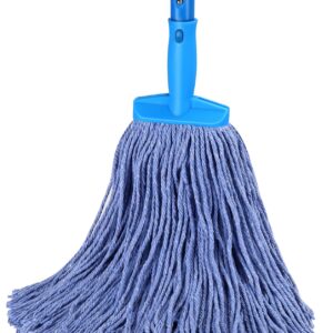 Heavy Duty Commercial Industrial Mop for Floor Cleaning,Beyoco String Wet Mop with Long Handle,Cotton Mop for Home,Garage,Office, Workshop Floor Cleaning- Blue