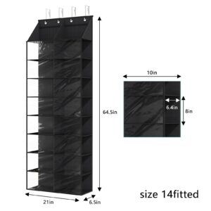 Fixwal Over The Door Shoe Rack for Door Fit 16 Pairs Dustproof Over The Door Shoe Organizer Hanging for Closet Storage