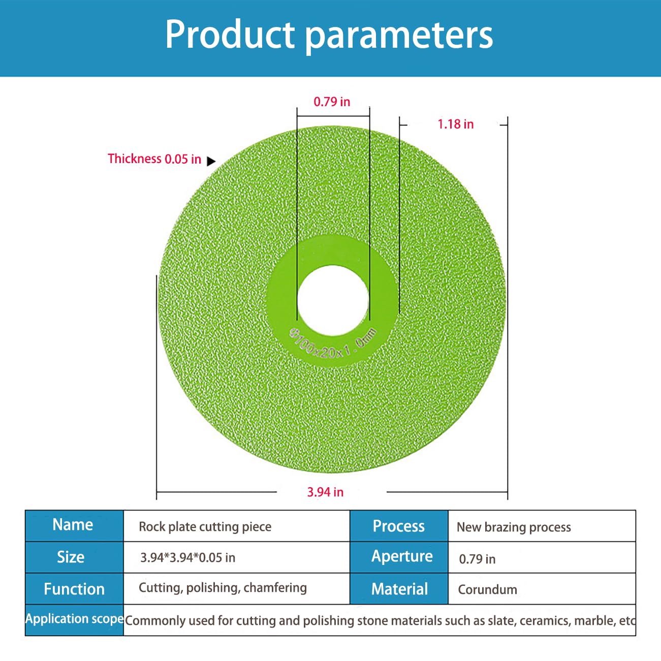 Indestructible disc 5.0 -Rock Plate Flat Grinding Blade, Ceramic Tile, Marble Edge Trimming, 45 Chamfer Grinding Cutting Blade, Ultra Wide fine Sand Sweeping Saw Blade (3)