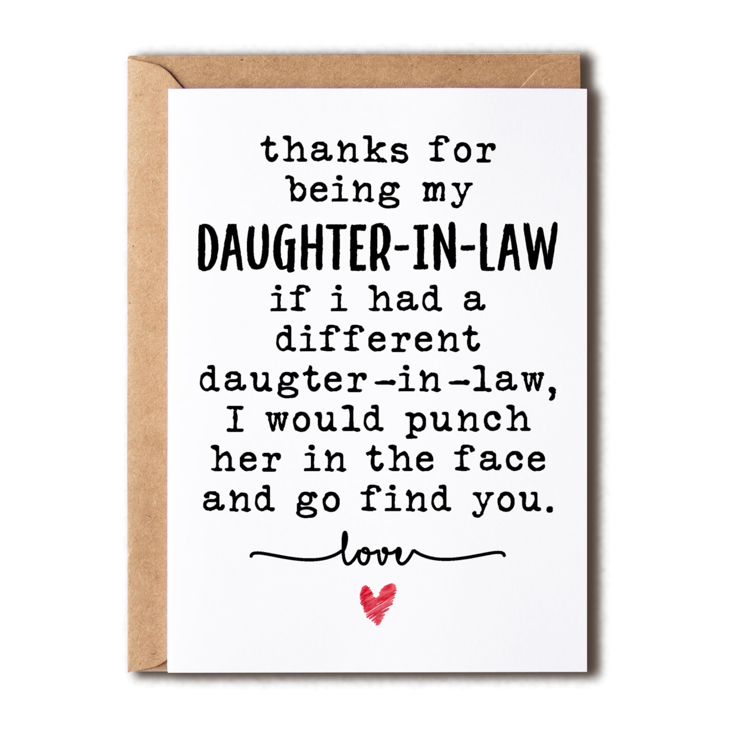 NTVShop Thanks Card - For Being My Daughter-In-Law Card - Funny Birthday Card - Funny Daughter-In-Law Christmas - Gift For Her