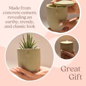 CandlePlanter Concrete Cement Candle Planter - Aromatherapy Candles for Home Scented, Soy Candles - Scented Candle & Dual Purpose Jar Candles, Strong Scented Candles - 8 Oz, 50-Hour Burn