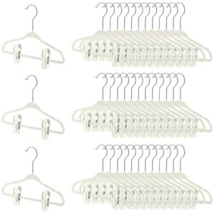 soaoo baby hangers with clips kids velvet hangers including 50 velvet baby hangers and 100 clips non slip hangers for kids pants shirts dresses christmas home gifts(beige)