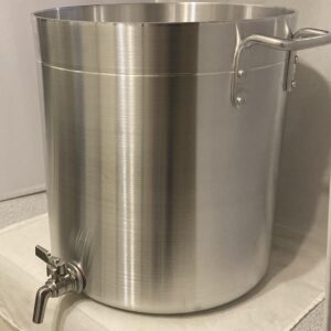 24 qt Aluminum Stock Pot with Spigot Spout: Heavy-Duty 6 Gallons Kettle with Faucet Drain Valve Tap to Pour