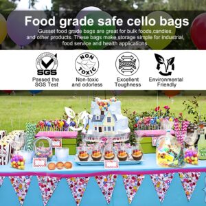 Clear Pretzel Rod Bags Candy Bags 200pcs 3X11" Cellophane Treat Bags Party Favor Bags Goodie Bags Cake Pop Bags Gift Bags Apple Bags Cello Bags with Ties