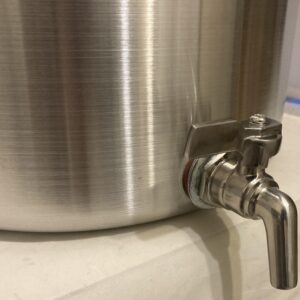 24 qt Aluminum Stock Pot with Spigot Spout: Heavy-Duty 6 Gallons Kettle with Faucet Drain Valve Tap to Pour